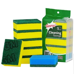 Powerful Kitchen Cleaning Polyurethane Sponge with Nylon Scouring Pad