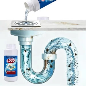 Powerful Liquid Drain Cleaner Removes Tough Grease Oil Clogs Toilets Sinks Floor Drains Kitchen Pipes Eliminating Bad Odors