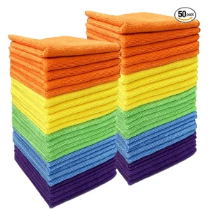 Premium 30x30cm 12×12″ Absorbent Microfiber Cleaning Cloth for Kitchen Grease Removal and Household Dusting Polishing Lint Free