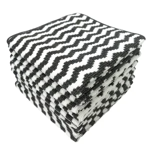 Premium 30x30cm Woven Microfiber Bamboo Charcoal Kitchen Cleaning Towel Absorbent Antibacterial Reusable Dish Washing Grease