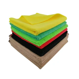 Premium 40*40cm 300gsm Quick Dry Microfiber Warped Knitted Cleaning Towel for Car Detailing Dish Cleaning Cloth