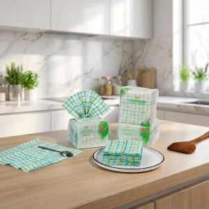 Premium 80gsm Square Disposable Dishcloth Heavy Duty Oil Absorbent 100% Viscose Kitchen Wipes Hotel Restaurant Supply