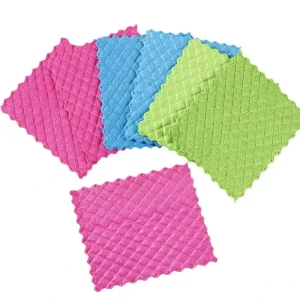 Premium Custom Print Square Microfiber Kitchen Glass Cleaning Cloth Reusable Quick Dry Towel