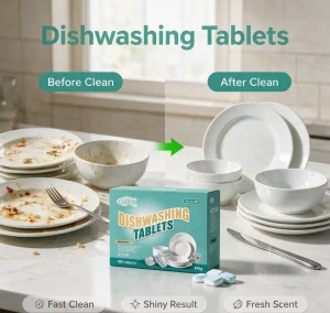 Premium Dishwasher Detergent Tablets All in One Cleaner with Rinse Aid for Machine