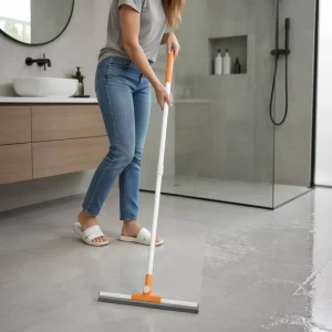 Premium Durable Extra Long Extendable Iron Pole Silicone Floor Squeegee Scraper for Kitchen and Glass MOQ 500