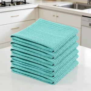 Premium Jacquard Microfiber Kitchen Towel LintFree Glass Cloth for StreakFree Cleaning Custom Logo