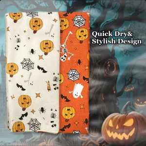 Premium Kitchen Towel Custom Hand Towel Cleaning Dish Cloths Halloween Kitchen Towel