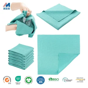 Premium LintFree Microfiber Jacquard Towel Ultra Soft Kitchen Cleaning Cloth for Glassware and Dish Washing