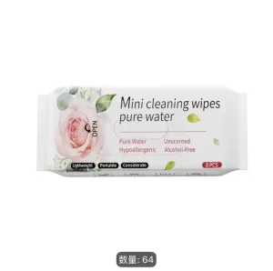 Premium Nonwoven Moisturizing Convenient Personal Mini Cleaning Wet Wipes 64 PCS Sets