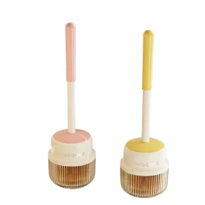 Premium Plastic No Dead Angle Toilet Cleaning Brush Base Durable Floor Standing Bathroom Model
