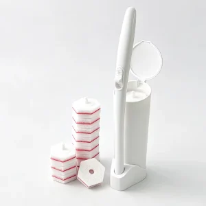 Premium Toilet Brush Kit High Quality ABS Material Features Cleaner Infused Refills for Daily Cleaning