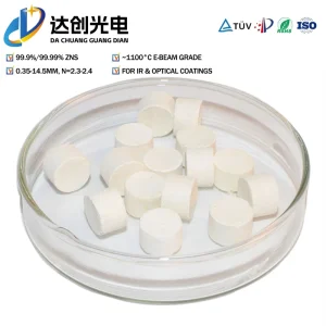 Premium Zinc Sulfide ZnS Pressed Tablets Pellets 99.9% Purity Electron Beam Compatible Low Sputtering Uniform Evaporation for