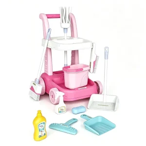 Pretend Play Toys Preschool Cleaning Tools Trolley Play Set Simulation Homework Game Cleaning Toy Mopping Home Play House Toy