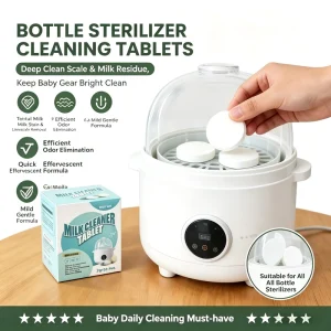 Prevents Limescale Buildup Safe Food Grade Formula for Sterilizers Fast Action Baby Bottle Machine Cleaning Tablet
