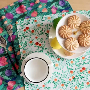 Printed Cotton Kitchen Towel Multi use Dining Napkin Table Placemat Food Photo Background Cover Cloth BSCI ISO9001 Factory