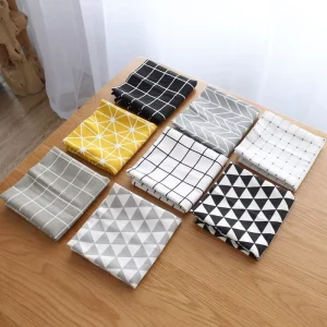 Printed Cotton Table Napkin Reusable Kitchen Tea Towel Food Shooting Background Cloth Decorative Table Cover Mat BSCI