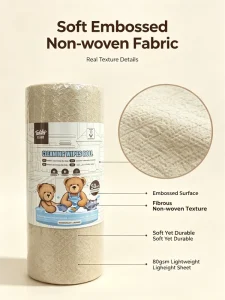 Printed Disposable Cleaning Wipes Roll 25x20cm 50 Sheets Wood Pulp & PP Multi purpose Kitchen Cleaning Cloth