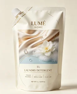 Printed Luxury Detergent Packaging 1 Gallon Spout Liquid Detergent Refill Pouch White