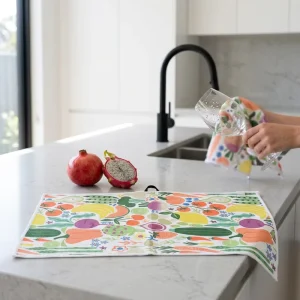 Printed Microfiber Dish Towel Reusable Quick-Dry Absorbent Cleaning Cloth for Home Kitchen