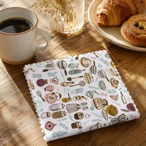 Printed Microfiber Kitchen Rag Anti-Grease Thickened Reusable Multi-Surface Cleaning Towel