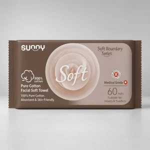 Private Label 60 Count Pure Cotton Face Cleaning Soft Towel Barrier Series Medical Grade Absorbent Infant Facial Towel