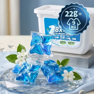 Private Label Bulk 22g Super Concentrated Luxury Perfume 8X Clean Power Color Protector Laundry Detergent Beads for Home Hotel