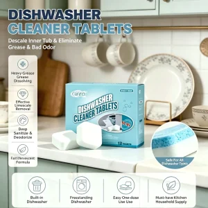Private Label Dishwasher Cleaning Tablets Custom Formula Food Grade Descaler for Global Household Cleaning Products