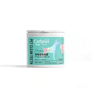 Private Label Soft Cotton Dog Dental Finger Wipes for Teeth Cleaning Plaque & Tartar Removal and Fresh Breath