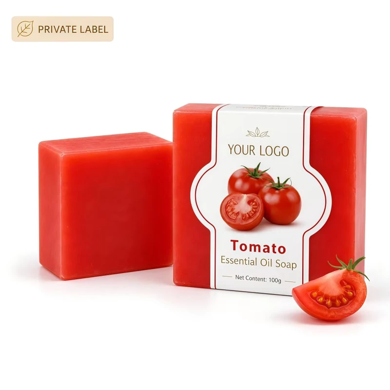 Private Label Tomato Essential Oil Handmade Bar Soap 100g All Skin Types Custom Logo Formula Packaging OEM ODM Soap Manufacturer