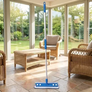 Professional 1.3m Telescopic Microfiber Flat Mop with Durable Aluminum Handle Washable Reusable Pad for Hospital Hotel Cleaning