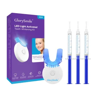Professional 3-Gel Syringe Home Teeth Whitening LED Kit for Sensitive Teeth