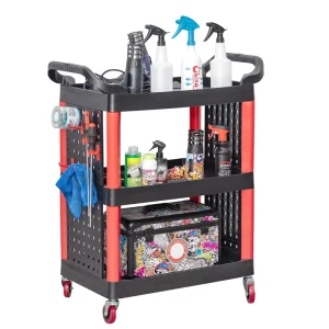 Professional Auto Detailing Cart Car Workshop Cleaning Tool Movable Car Workshop Cart