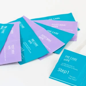 Professional Finishing Wax Wipes Set for Depilatory Waxing Removal Premium Cleansing Tissues and Waxing Strips