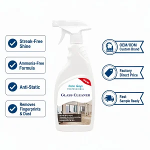 Professional Glass Cleaner Streak Free Ammonia Free Anti Static Spray 500ml for Windows Mirrors Cars OEM Custom Logo