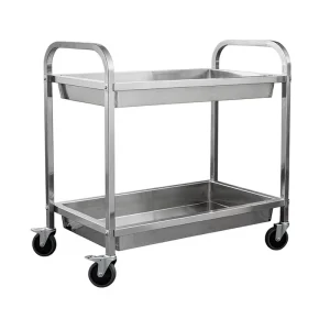 Professional Heavy Duty 2 3 Tier Stainless Steel Service Trolley Utility Kitchen Cart with Silent Wheels for Hotel Restaurant