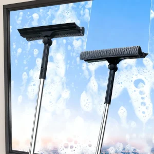 Professional Home 2 in 1 Squeegee Window Cleaner Squeegee with Extendable Pole for Exterior GlassCleaning and Maintenance