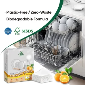 Professional Household Plastic Free Kitchen Dishwashing Soap Strips Eco Friendly Dishwashing Detergent Sheets