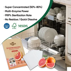 Professional Household Plastic Free Kitchen Dishwashing Soap Strips Eco Friendly Dishwashing Detergent Sheets