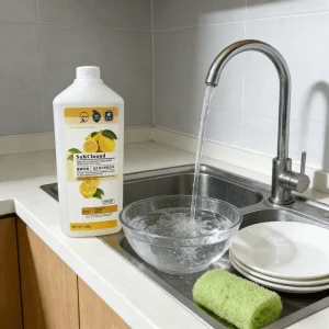 Professional Lemon Dishwashing Liquid Food-Grade Fruit and Vegetable Cleaner Kitchen Plastic Bottle Large Capacity