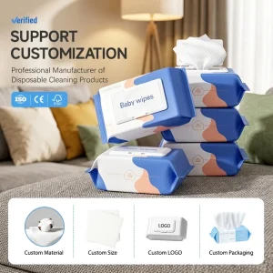 Professional OEM Custom Gentle Non woven 80pcs Disposable Baby Wet Wipes for Newborn Sensitive Skin Daily Cleansing Care