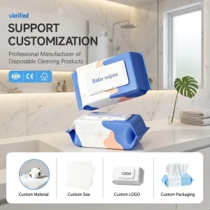 Professional OEM Custom Pure Alcohol free Non woen 80pcs Disposable Baby Wet Wipes for Sensitive Skin Cleansing Travel