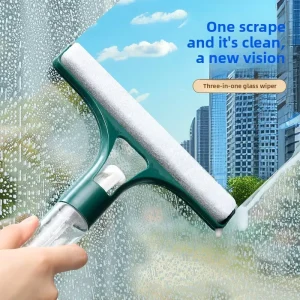 Professional Silicone Window Cleaner Spray Squeegee Lightweight 3in1 Glass Wiper Scraper Streak Free Tool for Household Cleaning