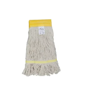 Professional Super Absorbent White Cotton Yarn with Yellow Mop Head for Commercial Hotel Floor Cleaning
