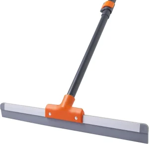 Professional Wet Room Floor Squeegee Heavy Duty Telescopic Metal 138cm Silicone Shower Cleaning (Orange Grey)