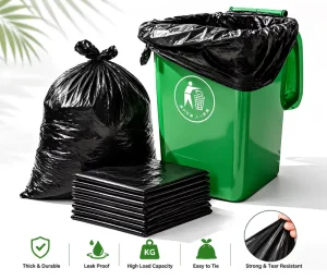 Property Waste Bags 35 x 55 Inch Oversized HDPE Plastic Trash Bags 20 Pieces per Box for Garden Use