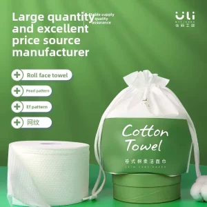 Pure Cotton Disposable Face Tissues Soft Fluffy Thick Large Rolls Family Pack