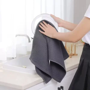 Pure Cotton Waffle Towel Solid Plain Dishcloth Cleaning Kitchen Dish Towels Weave Absorbent Dish Honeycomb Tea Towel