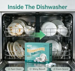 Quick Dissolve Dishwasher Cleaner Pods Water Soluble Detergent for Home Kitchen Use