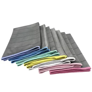 Quick Dry 40x40cm Bamboo Charcoal Microfiber Absorbent Tea Towel for Kitchen Drying and Glass Polishing Lint free Antibacterial