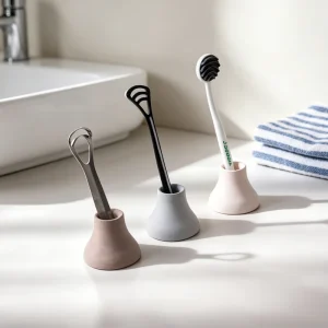 Quick Dry Diatomite Tongue Scraper Base Water Absorbent DE Stone Tongue Cleaner Holder Bathroom Oral Care Tool Storage Stand